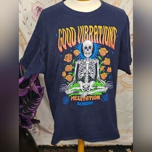 EUC DOM XL "Good Vibrations" Skeleton  Graphic T-Shirt
